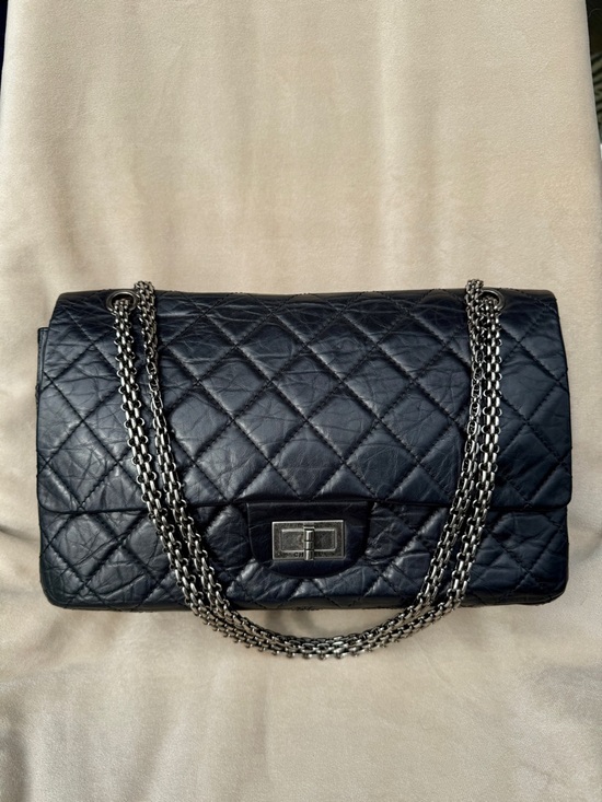 CHANEL Handbags - CHANEL Reissue 227 Maxi Double Flap Black Calfskin Silver HW 2008 Vintage 2.55
